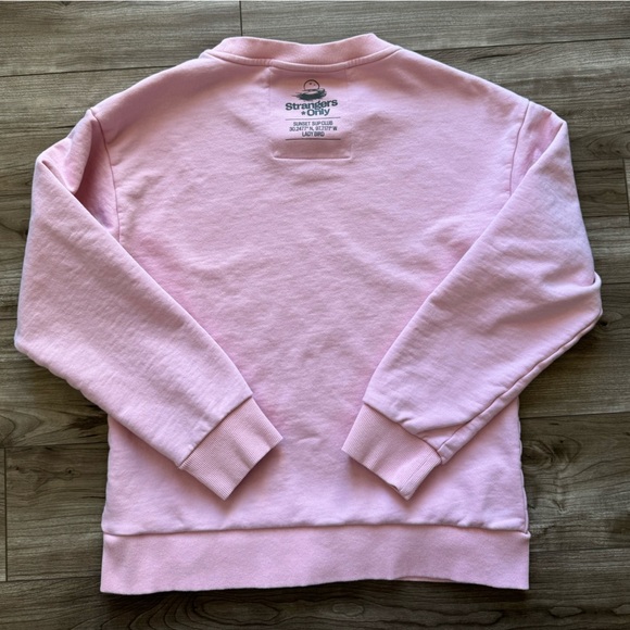 Strangers*Only SUP CLUB CREWNECK Pink 100% French Terry Cotton Sz L - Picture 2 of 13